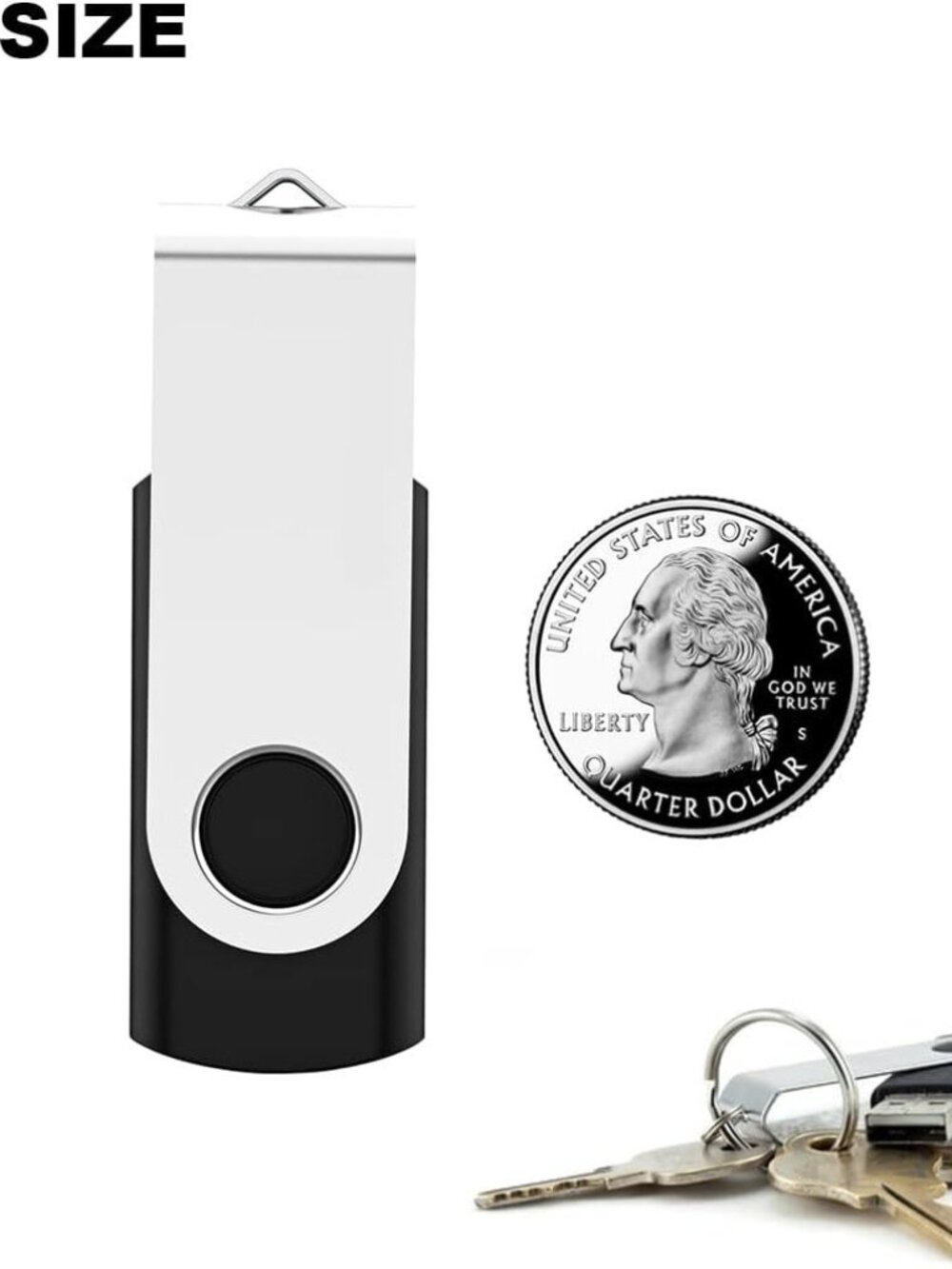 2 Pack 64GB USB Flash Drive USB 2.0 Swivel Thumb Drives Memory Stick Black - Picture 3 of 5
